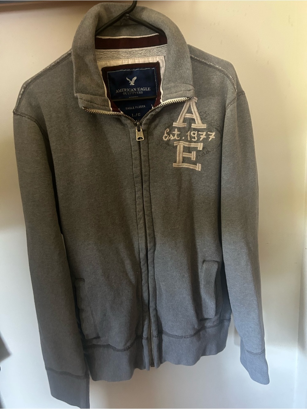 American Eagle Outfitters L/G Men’s Gray Full-Zip Sweater Jacket